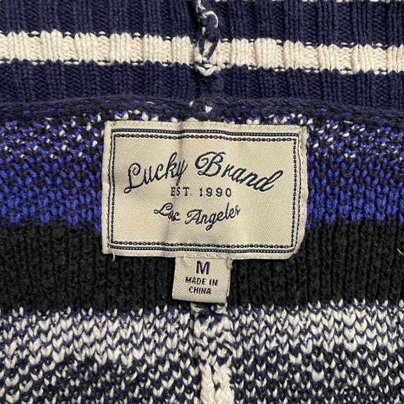 Lucky Brand Aztec Tribal Open Front Cardigan Pockets Oversized Drop Shoulders M - Picture 4 of 15